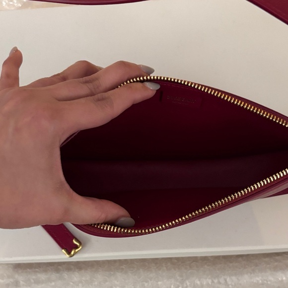 Burberry Red Shoulder Bag with Gold Accent - Picture 10 of 11